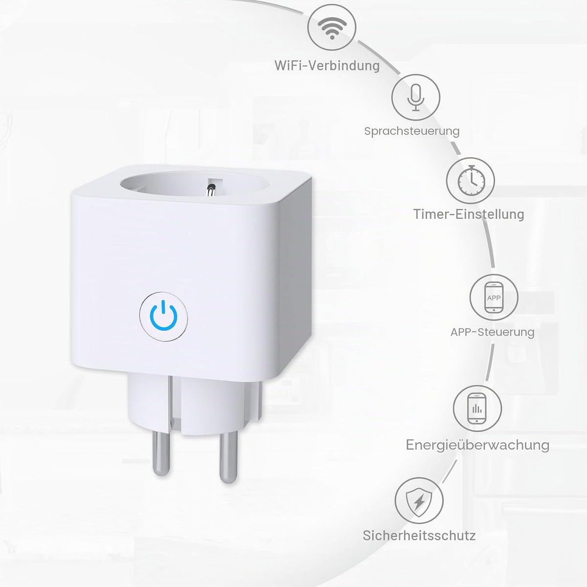 ANTELA WLAN Smart Steckdose 16A Stromverbrauch Messen