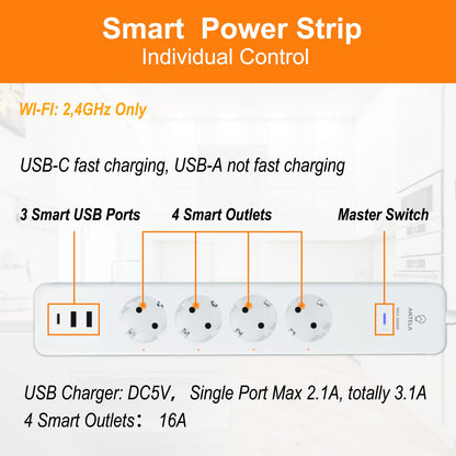 ANTELA Smart Wi-Fi Power Strip